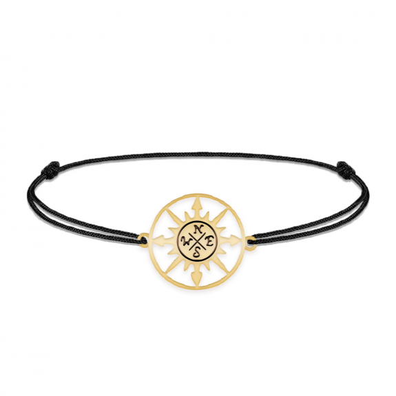 Trip - Bratara personalizata snur busola din argint 925 placat cu aur galben 24K Trip - Bratara personalizata snur busola din argint 925 placat cu aur galben 24K