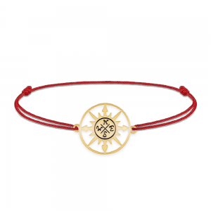 Trip - Bratara personalizata snur busola din argint 925 placat cu aur galben 24K