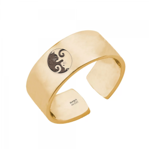 Yin&Yang - Inel reglabil personalizat cu doua pisici din argint 925 placat cu aur galben 24K Yin&Yang - Inel reglabil personalizat cu doua pisici din argint 925 placat cu aur galben 24K
