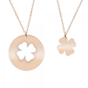 Yonka - Set coliere personalizate cu trifoi din argint 925 placat cu aur roz Yonka - Set coliere personalizate cu trifoi din argint 925 placat cu aur roz