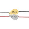 You and Me - Set bratari snur personalizate din argint inimioara pentru cuplu cu nume You and Me - Set bratari snur personalizate din argint inimioara pentru cuplu cu nume