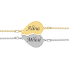 You and Me - Set bratari personalizate inimioara cu nume pentru cuplu din argint 925