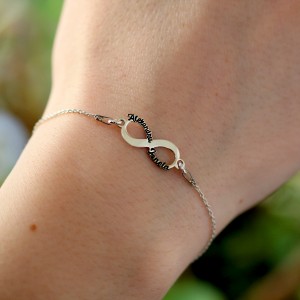 Zafira - Bratara personalizata infinit si doua nume nume din argint 925