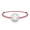 Angel - Bratara personalizata snur banut cu ingeras si nume gravat din argint 925