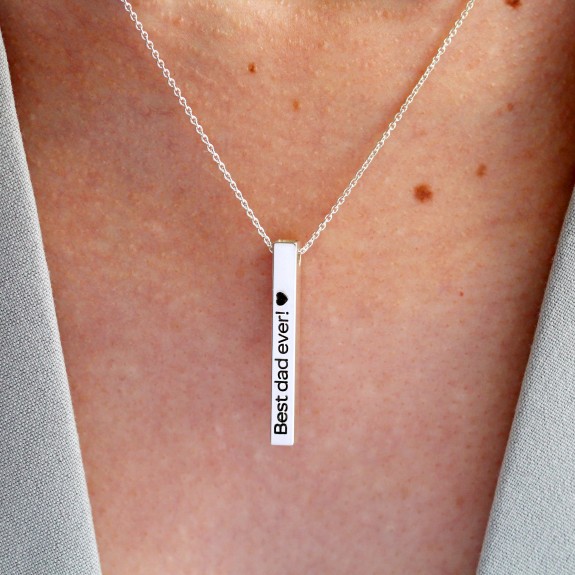 Aris - Colier personalizat din argint 925 cu pandantiv tubular gol in interior Aris - Colier personalizat din argint 925 cu pandantiv tubular gol in interior