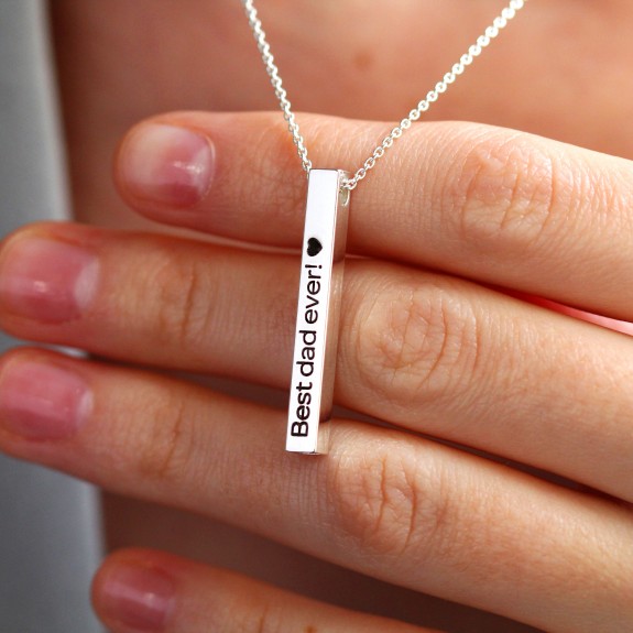 Aris - Colier personalizat din argint 925 cu pandantiv tubular gol in interior Aris - Colier personalizat din argint 925 cu pandantiv tubular gol in interior