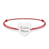 Claudia - Bratara din snur cu talisman personalizat din argint 925 - Inimioara