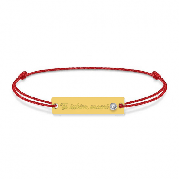 Bratara personalizata din snur rosu cu talisman din argint 925 placat cu aur 24k si Cristale , Te iubim mami, BijuBOX, 15 + 3 cm, Cutiuta inclusa Bratara personalizata din snur rosu cu talisman din argint 925 placat cu aur 24k si Cristale , Te iubim mami, BijuBOX, 15 + 3 cm, Cutiuta inclusa