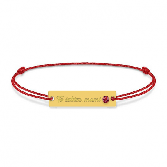 Bratara personalizata din snur rosu cu talisman din argint 925 placat cu aur 24k si Cristale , Te iubim mami, BijuBOX, 15 + 3 cm, Cutiuta inclusa Bratara personalizata din snur rosu cu talisman din argint 925 placat cu aur 24k si Cristale , Te iubim mami, BijuBOX, 15 + 3 cm, Cutiuta inclusa