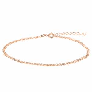 Bratara din argint 925 placat cu aur roz - Cable Bratara din argint 925 placat cu aur roz - Cable