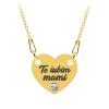 Claudia - Colier personalizat inimioara din argint 925 placat cu aur galben 24K