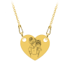Mom - Colier personalizat din argint 925 "Te iubesc mami" inimioara / banut placat cu aur galben 24K