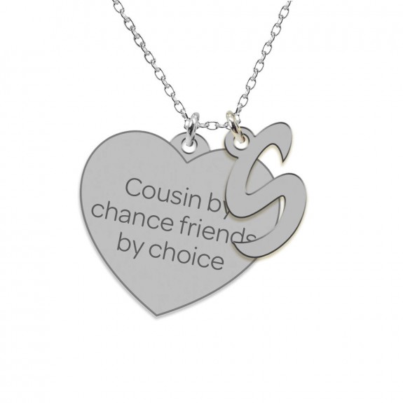 Cousin - Colier din argint 925 personalizat inimioara Cousin - Colier din argint 925 personalizat inimioara