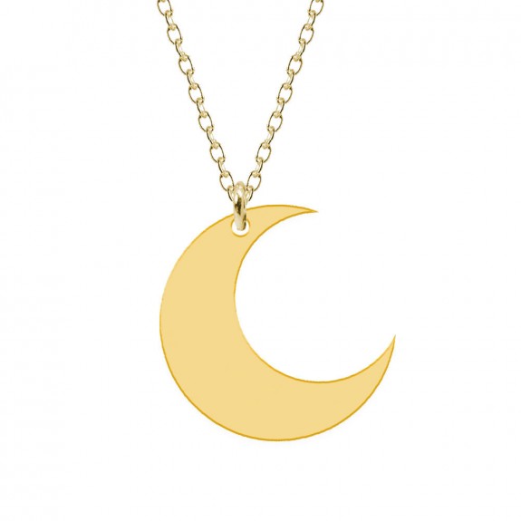 Moon - Colier din argint placat cu aur galben 24K personalizat - Semiluna