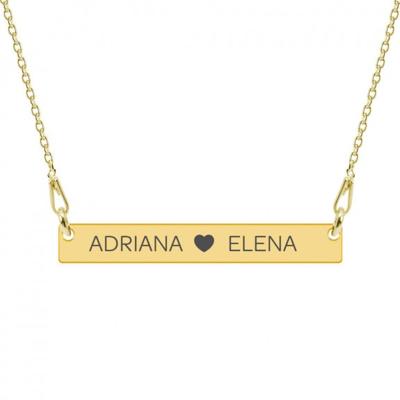 Olivia - Colier personalizat cu tablita din argint 925 placat cu aur 24K Olivia - Colier personalizat cu tablita din argint 925 placat cu aur 24K