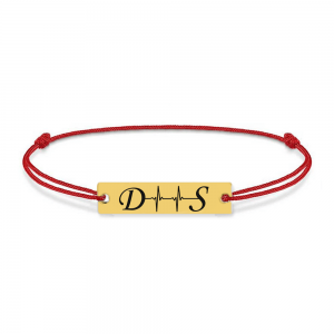Pulse - Bratara din argint placat cu aur galben 24K personalizata cu initiale si puls