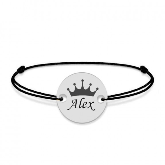 Regali - Bratara personalizata banut argint 925 cu nume si coroana Regali - Bratara personalizata banut argint 925 cu nume si coroana