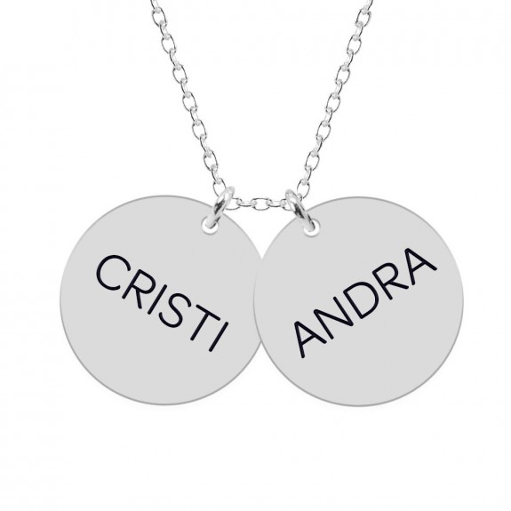 Ruth - Colier din argint personalizat cu doi banuti Ruth - Colier din argint personalizat cu doi banuti