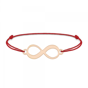 Saray - Bratara personalizata cu snur si infinit din argint placat cu aur roz