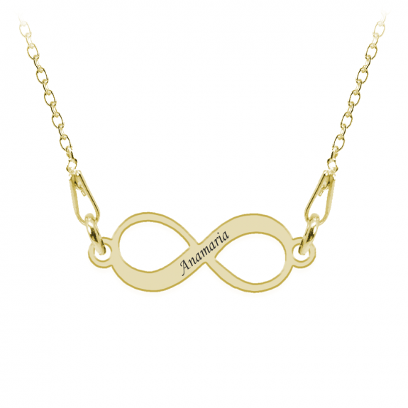 Saray - Colier din argint 925 placat cu aur galben 24K personalizat cu nume - Infinit Saray - Colier din argint 925 placat cu aur galben 24K personalizat cu nume - Infinit