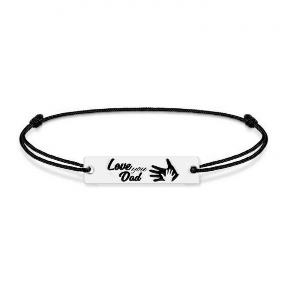 Sole - Bratara personalizata din snur cu tablita din argint 925 Sole - Bratara personalizata din snur cu tablita din argint 925