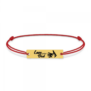 Sole - Bratara personalizata din snur cu tablita din argint 925 placat cu aur galben 24K