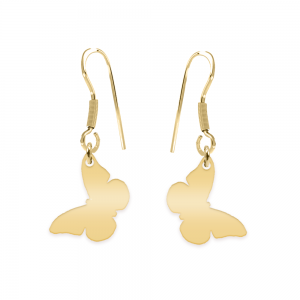 Zulema - Cercei personalizati flutura cu tortita deschisa din argint 925 placat cu aur galben 24K Zulema - Cercei personalizati flutura cu tortita deschisa din argint 925 placat cu aur galben 24K