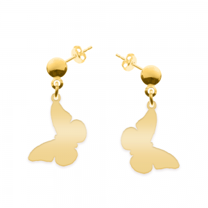 Zulema - Cercei personalizati cu tija si fluturas din argint 925 placat cu aur galben 24K Zulema - Cercei personalizati cu tija si fluturas din argint 925 placat cu aur galben 24K