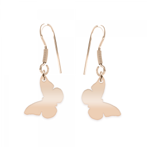 Zulema - Cercei personalizati flutura cu tortita deschisa din argint 925 placat cu aur roz Zulema - Cercei personalizati flutura cu tortita deschisa din argint 925 placat cu aur roz