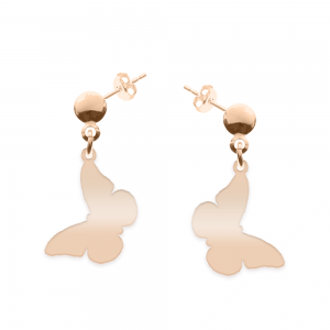 Zulema - Cercei personalizati cu tija si fluturas din argint 925 placat cu aur roz Zulema - Cercei personalizati cu tija si fluturas din argint 925 placat cu aur roz