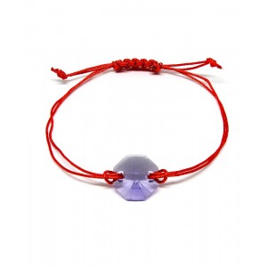 Lili - Bratara Snur si Cristale  Reglabila - Violet