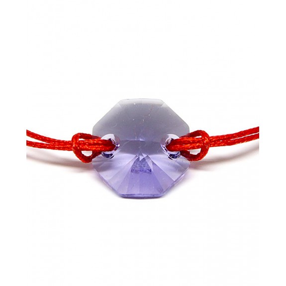 Lili - Bratara Snur si Cristale Reglabila - Violet Lili - Bratara Snur si Cristale Reglabila - Violet