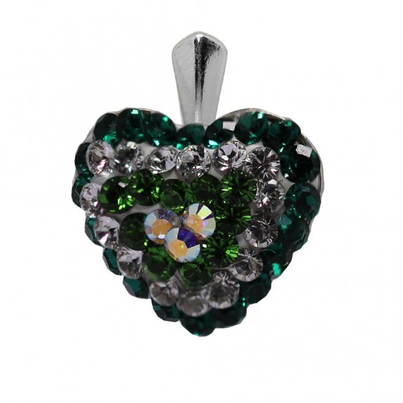 Celina - Pandantiv Argint si Cristale - Verde Celina - Pandantiv Argint si Cristale - Verde