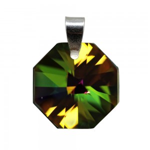 Octogonia - Pandantiv Argint  si Cristale  - Vitrail Medium