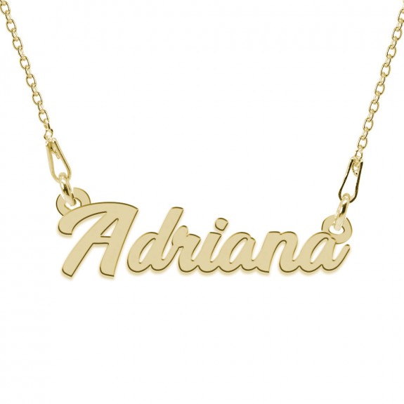 Colier Argint Placat cu Aur 24 karate, Nume Adriana, 45 cm