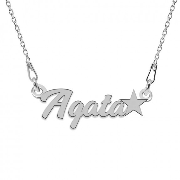 Colier Argint 925, Steluta, Nume Agata, 45 cm