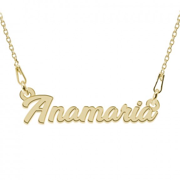 Colier Argint Placat cu Aur 24 karate, Nume Anamaria, 45 cm