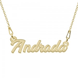 Colier Argint Placat cu Aur 24 karate, Nume Andrada, 45 cm