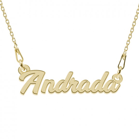 Colier Argint Placat cu Aur 24 karate, Nume Andrada, 45 cm