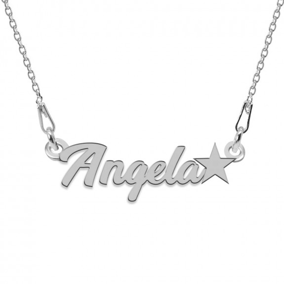 Colier Argint 925, Steluta, Nume Angela, 45 cm