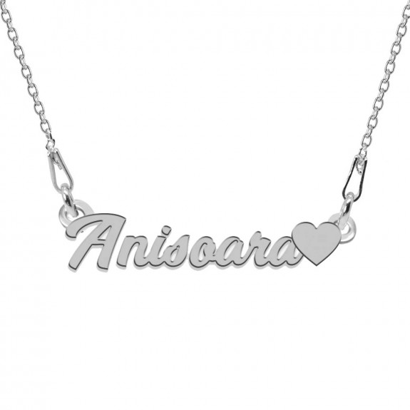 Colier Argint 925, Inimioara, Nume Anisoara, 45 cm