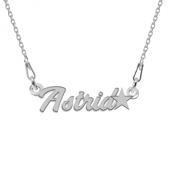 Colier Argint 925, Steluta, Nume Astrid, 45 cm