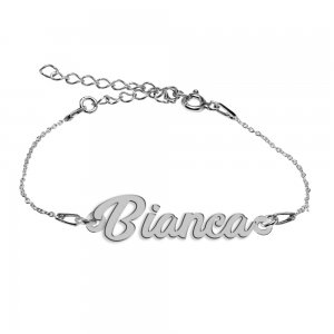 Bratara Argint 925, Nume Bianca , BijuBOX, 15 + 4 cm