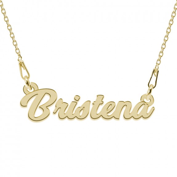 Colier Argint Placat cu Aur 24 karate, Nume Bristena, 45 cm