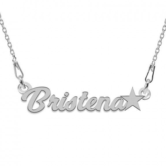 Colier Argint 925, Steluta, Nume Bristena, 45 cm