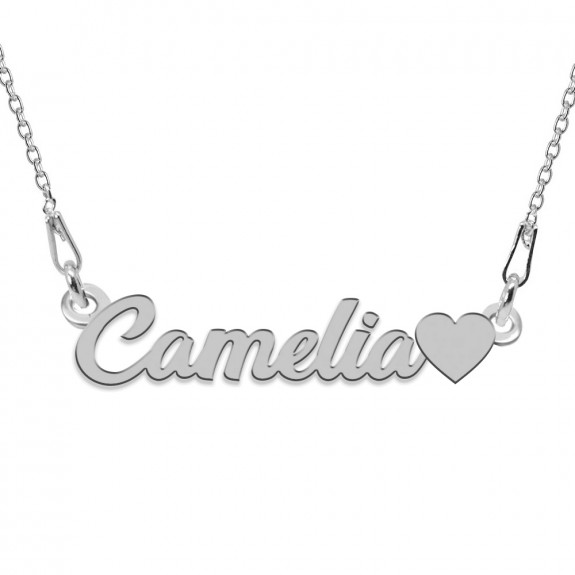 Colier Argint 925, Inimioara, Nume Camelia, 45 cm Colier Argint 925, Inimioara, Nume Camelia, 45 cm