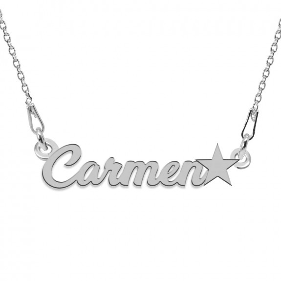 Colier Argint 925, Steluta, Nume Carmen, 45 cm