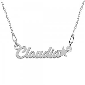 Colier Argint 925, Steluta, Nume Claudia, 45 cm
