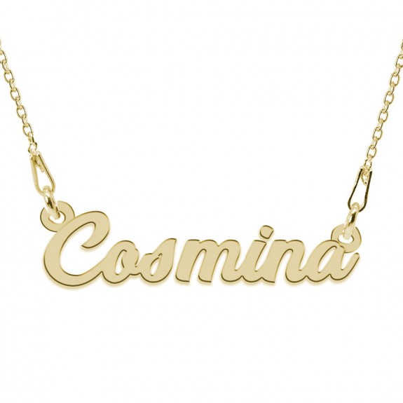 Colier Argint Placat cu Aur 24 karate, Nume Cosmina, 45 cm