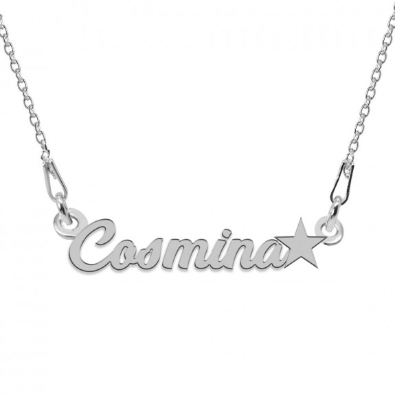 Colier Argint 925, Steluta, Nume Cosmina, 45 cm